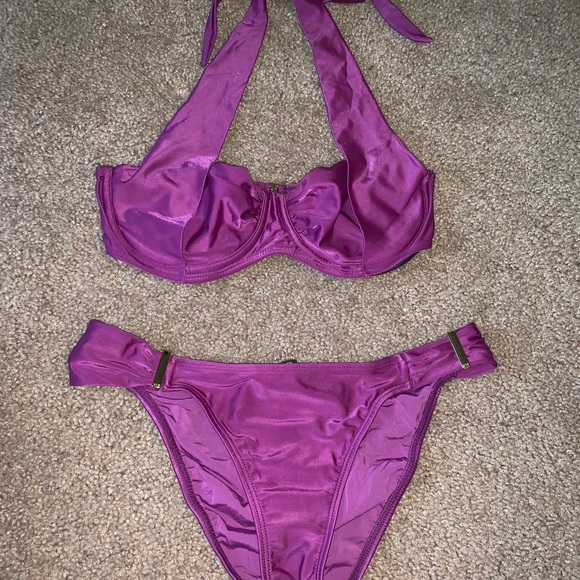 bright purple bikini